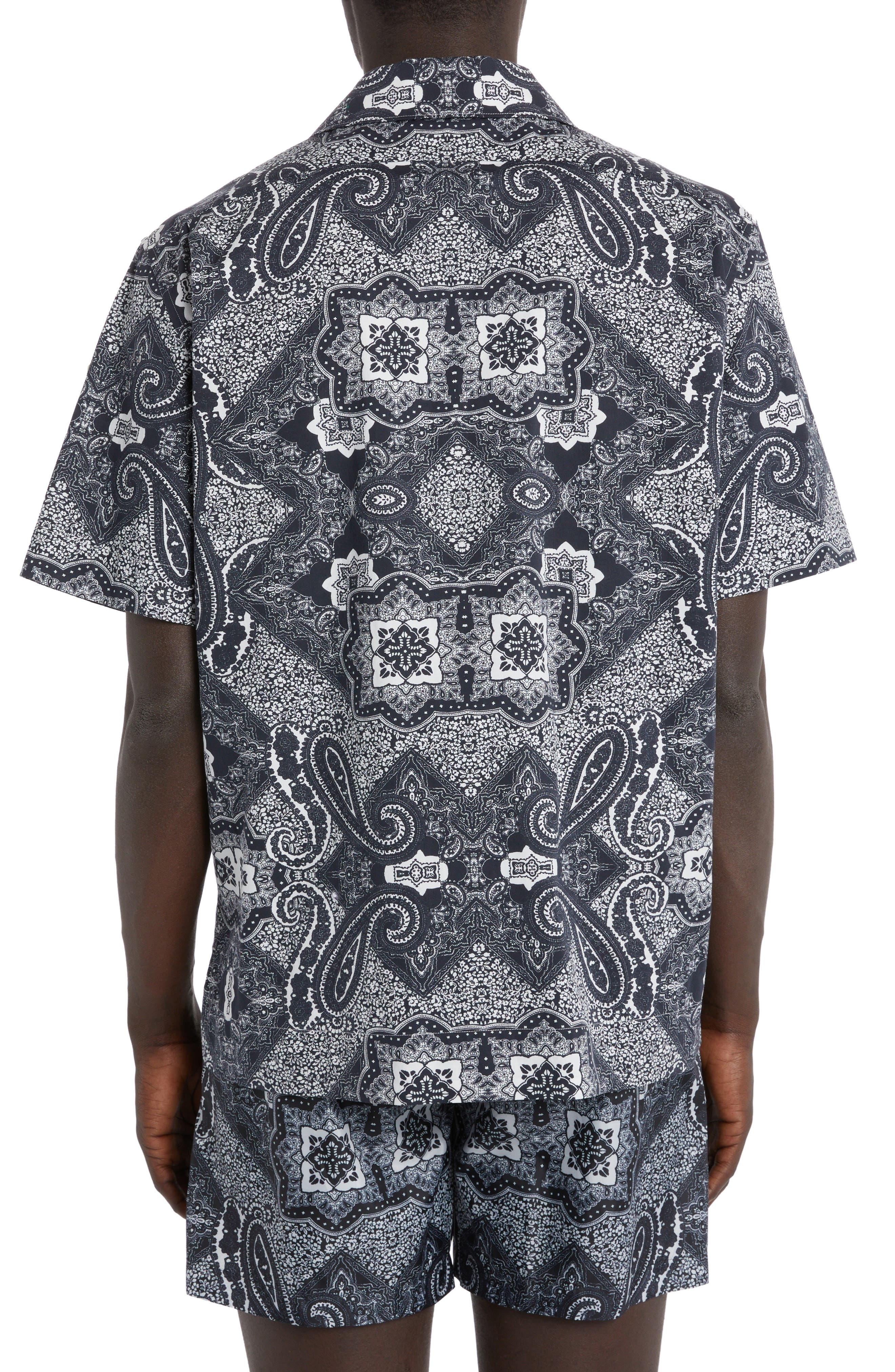Bandana Print Stretch Cotton Camp Shirt - 2