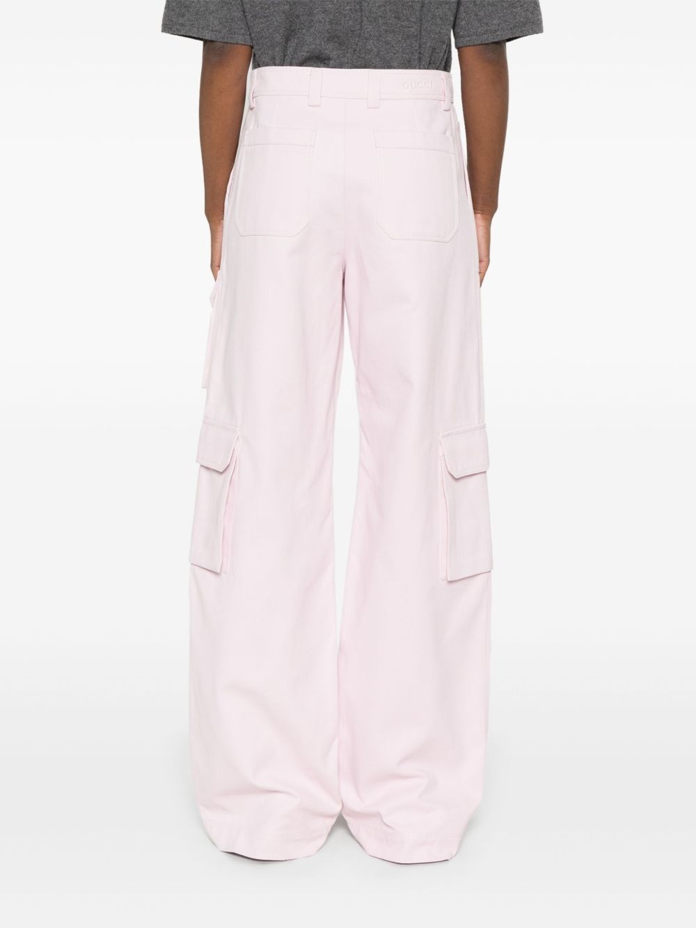 embossed canvas cargo pants - 4