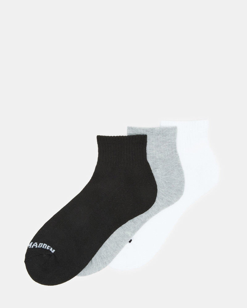 SPORT CUSHION QUARTER SOCKS BLACK/WHITE 1