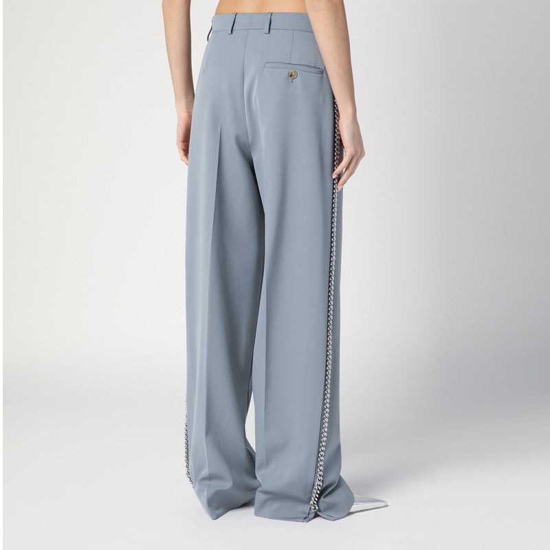 WIDE-LEG LIGHT GREY FALABELLA PANTS WITH CHAIN - 2