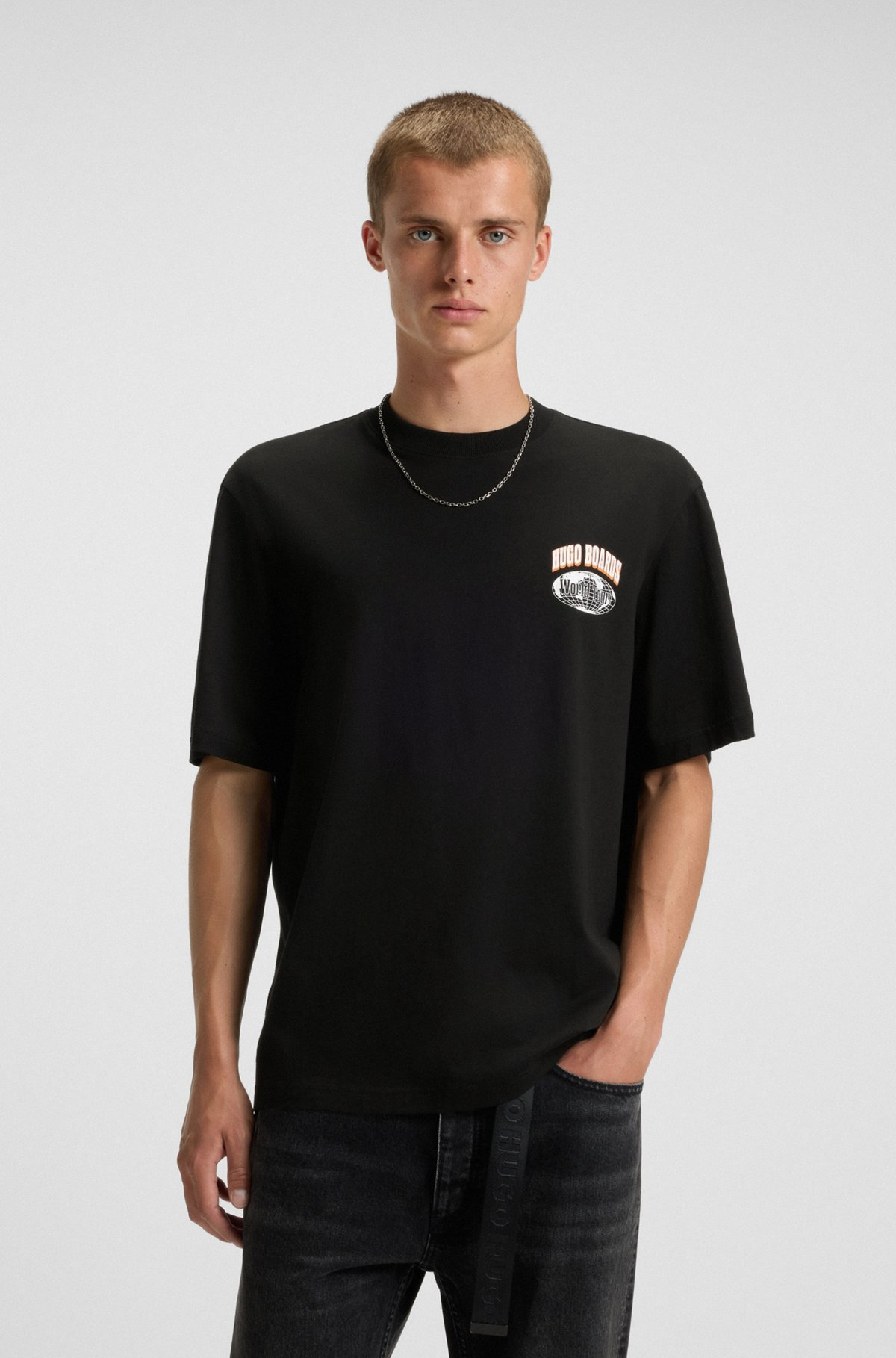 COTTON JERSEY T-SHIRT WITH MIXED-PRINT LOGO - 2