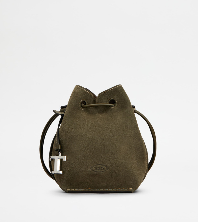 BUCKET BAG IN SUEDE MICRO - GREEN 1
