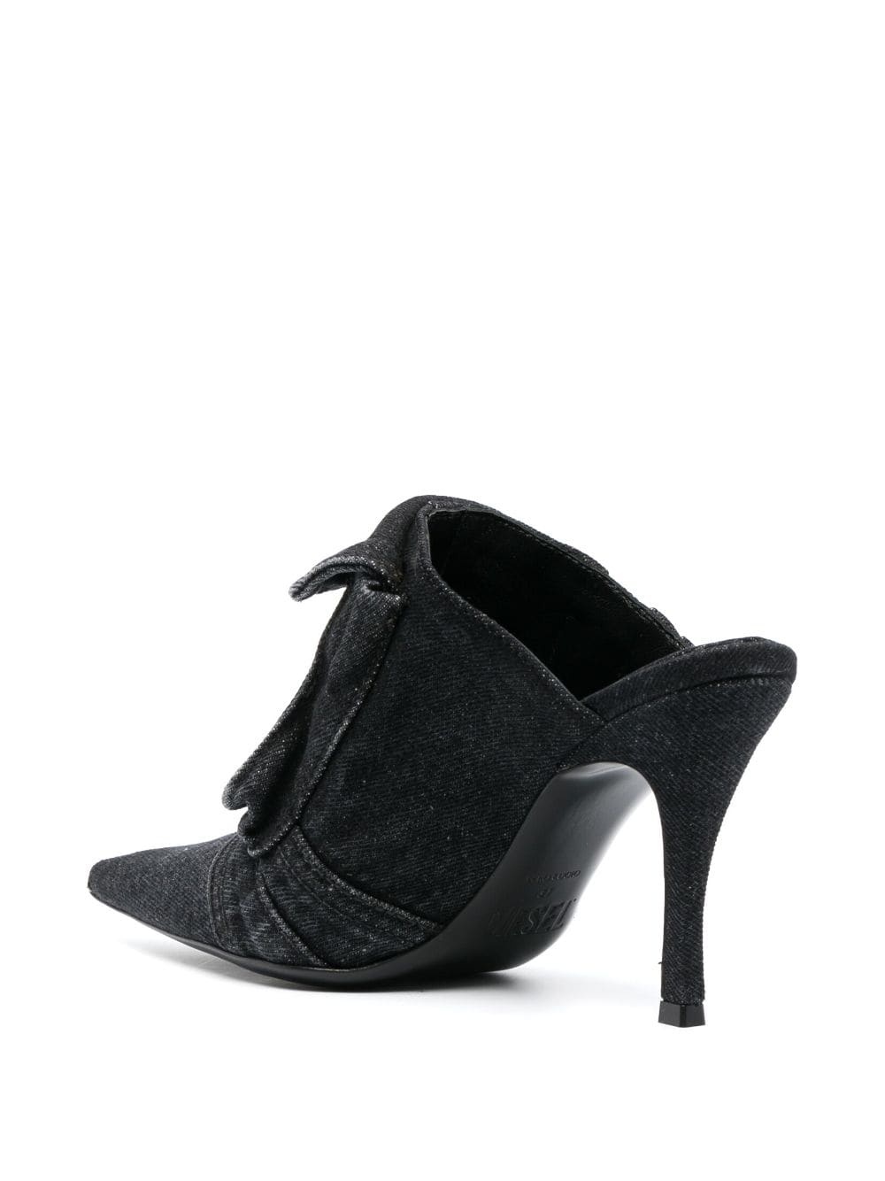 high-heel denim mules - 3
