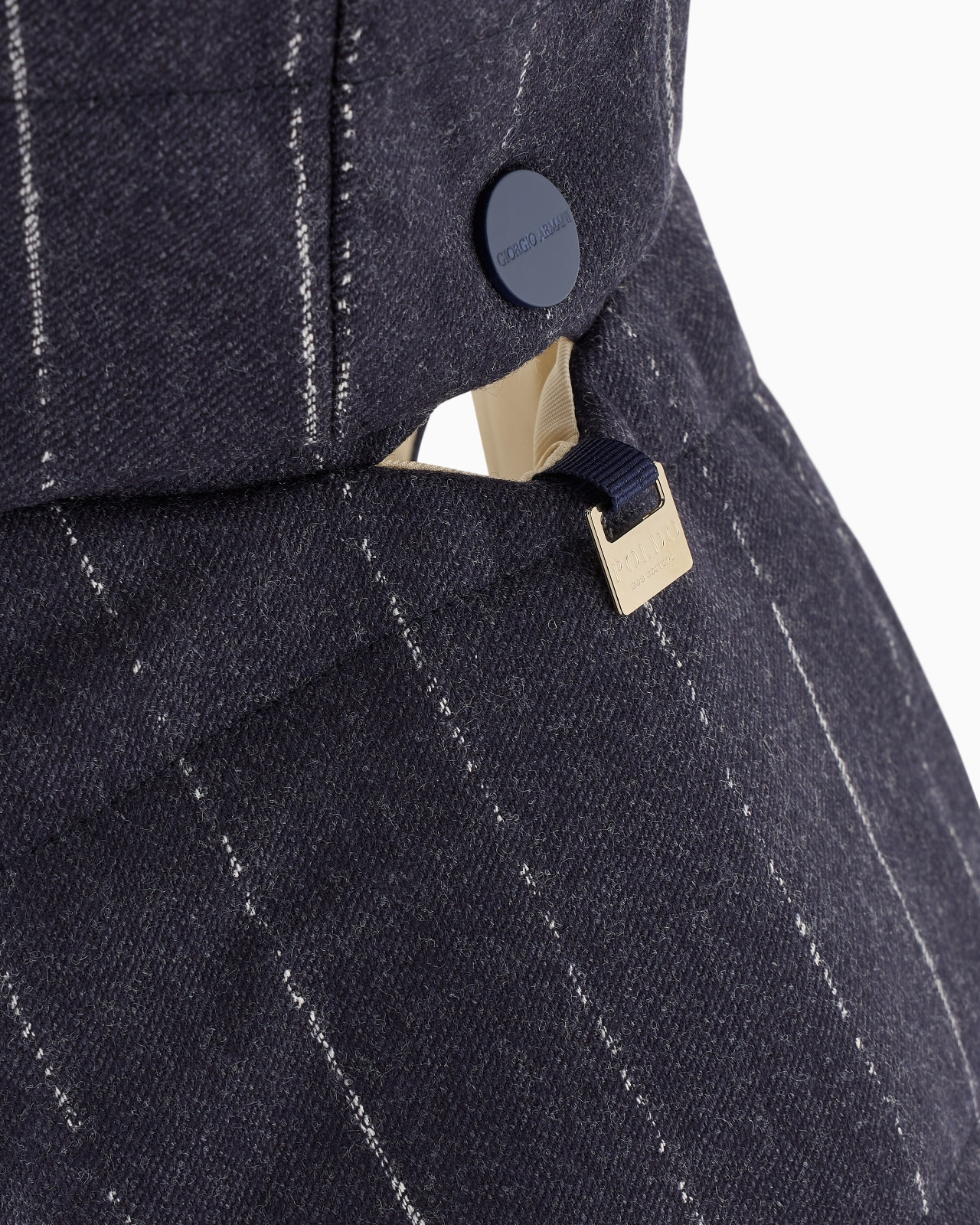 POLDO X GIORGIO ARMANI COAT IN PINSTRIPED MOTIF VIRGIN WOOL - 5