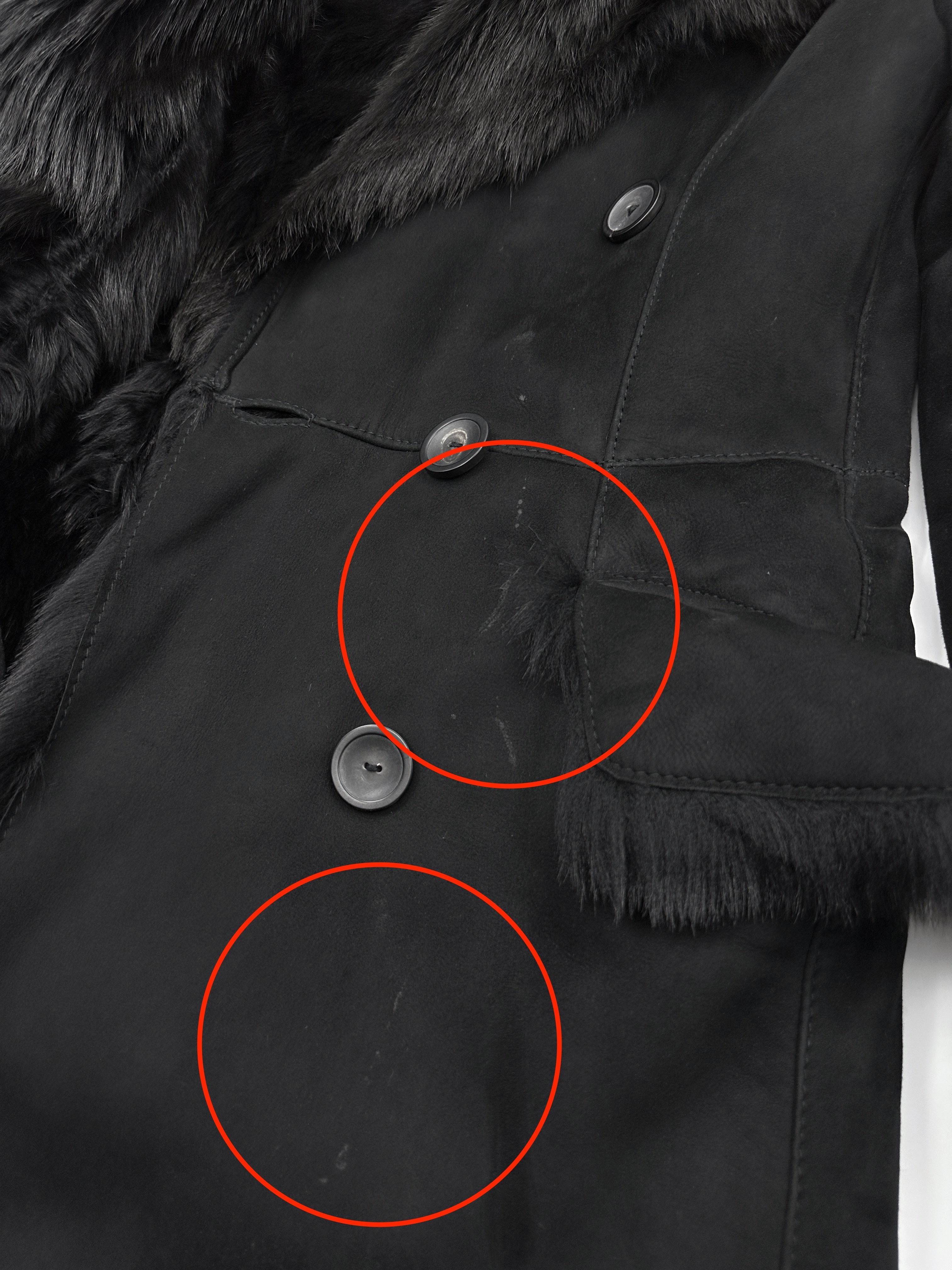 Gucci Fall 1996 Tom Ford Kate Moss Double-Breasted Long Shearling Coat 40 - 12