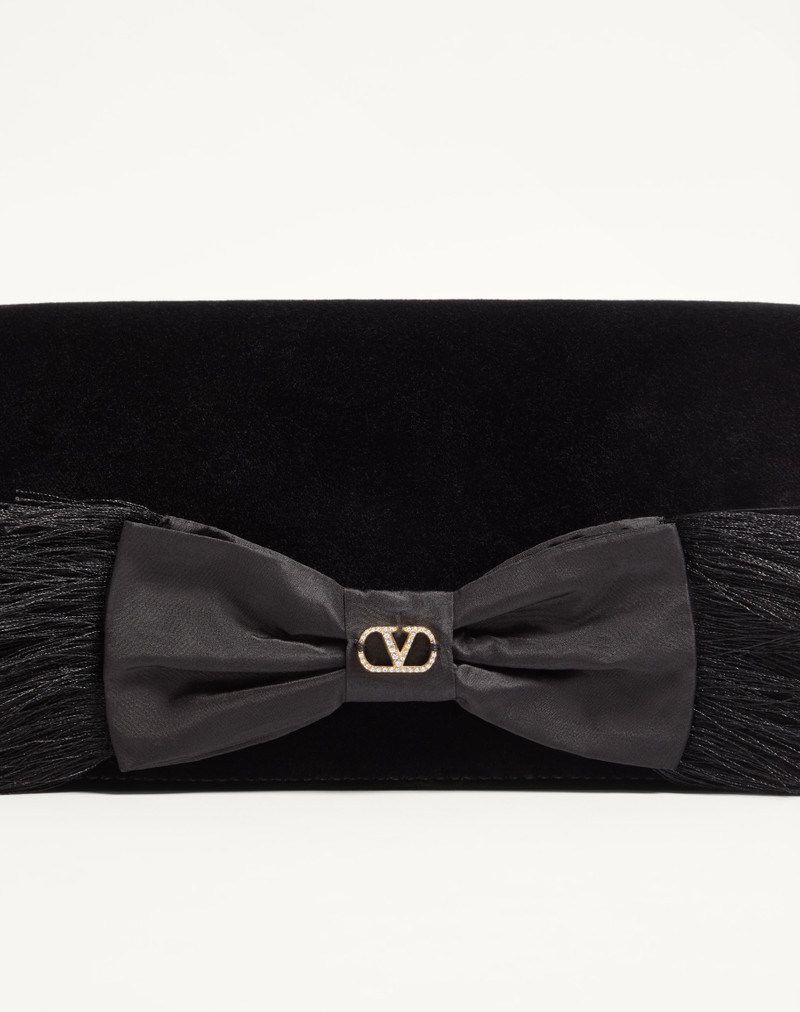 Valentino VLOGO SIGNATURE MINI VELVET SHOULDER BAG outlook