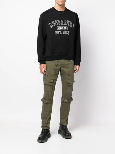 DSQUARED2 logo-print crew-neck sweatshirt outlook