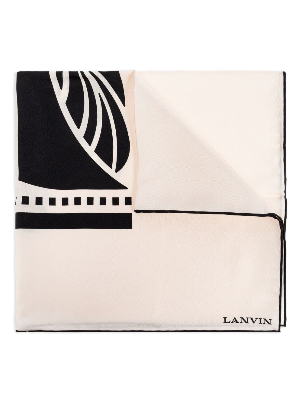 graphic-print silk scarf - 1