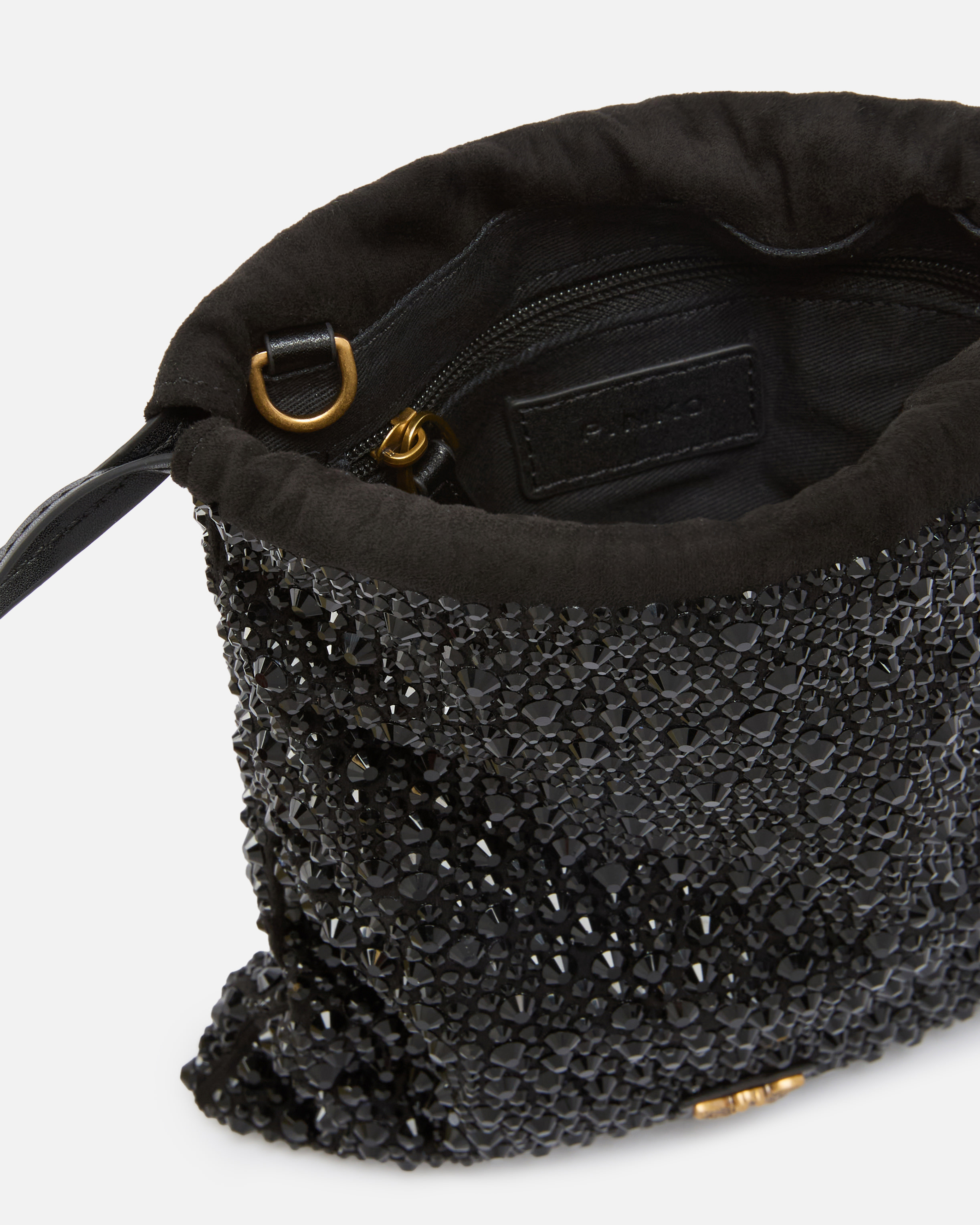 BABY SLOUCHY BAG FULLY RHINESTONED SHOULDER POUCH - 4