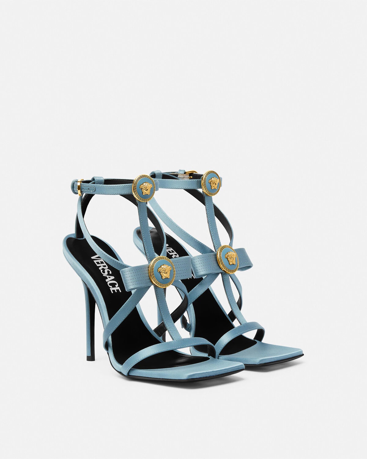 Gianni Ribbon Satin Cage Sandals 110 mm - 2