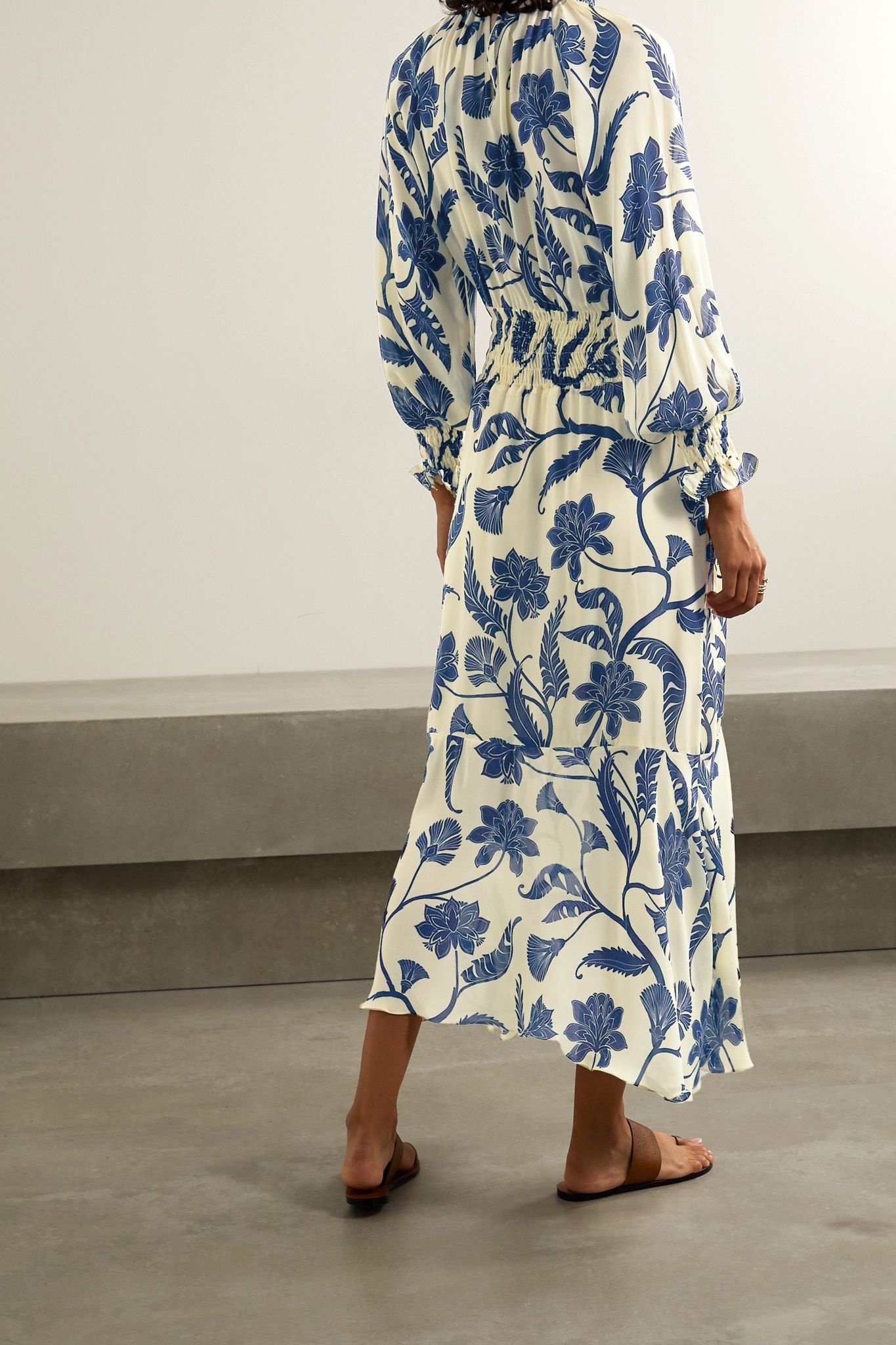 Sacred floral-print silk-crepe dress - 3