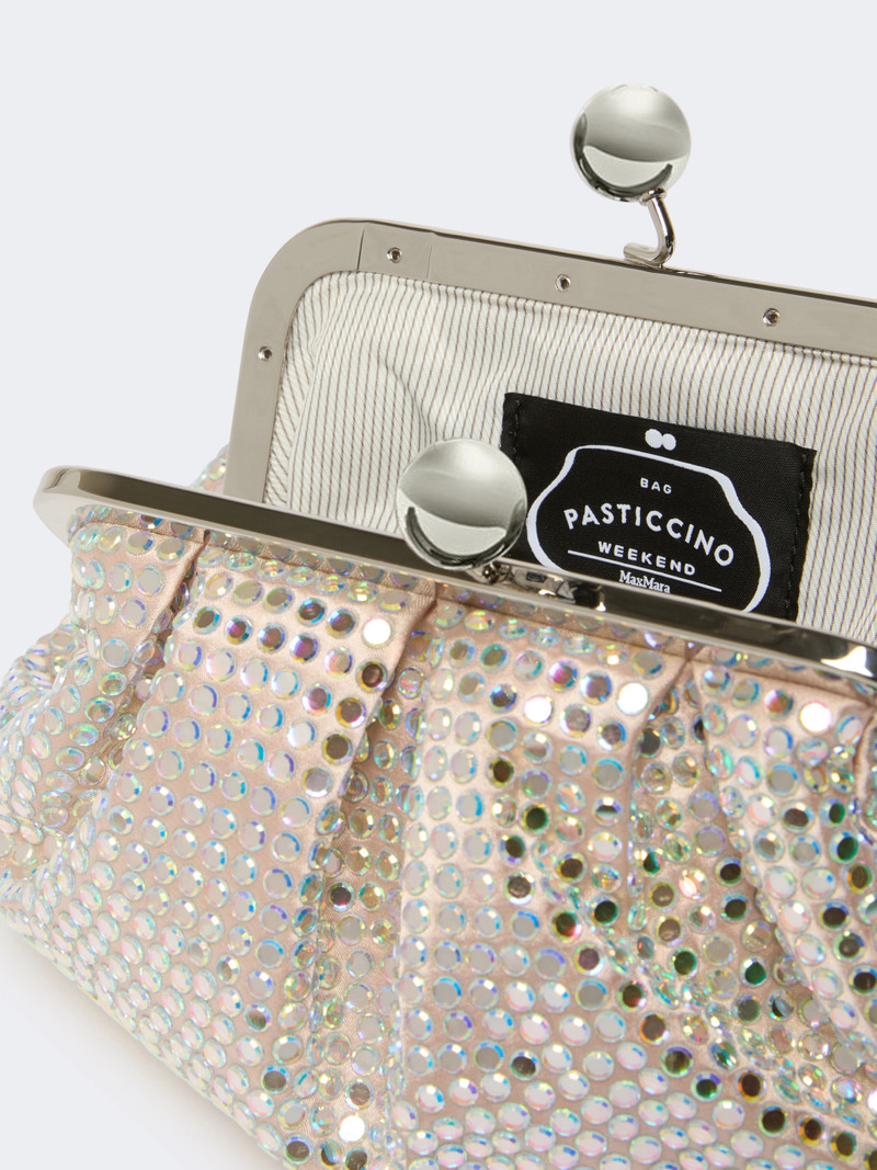 LAMA Rhinestone-adorned small satin Pasticcino Bag - ANTIQUE ROSE 5