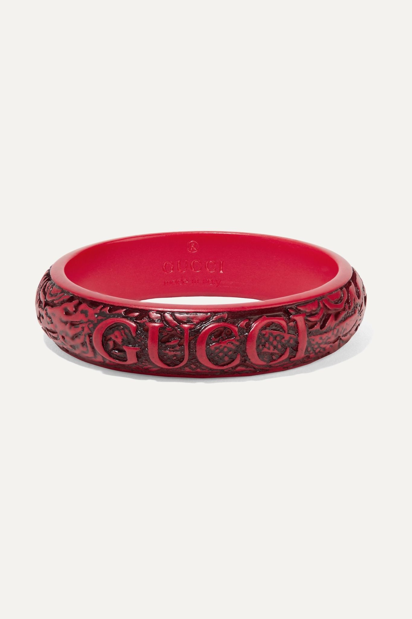 Logo-engraved resin bangle - 1