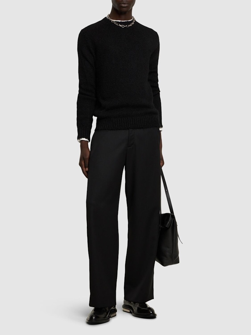 Alpaca blend crewneck knit sweater - 2