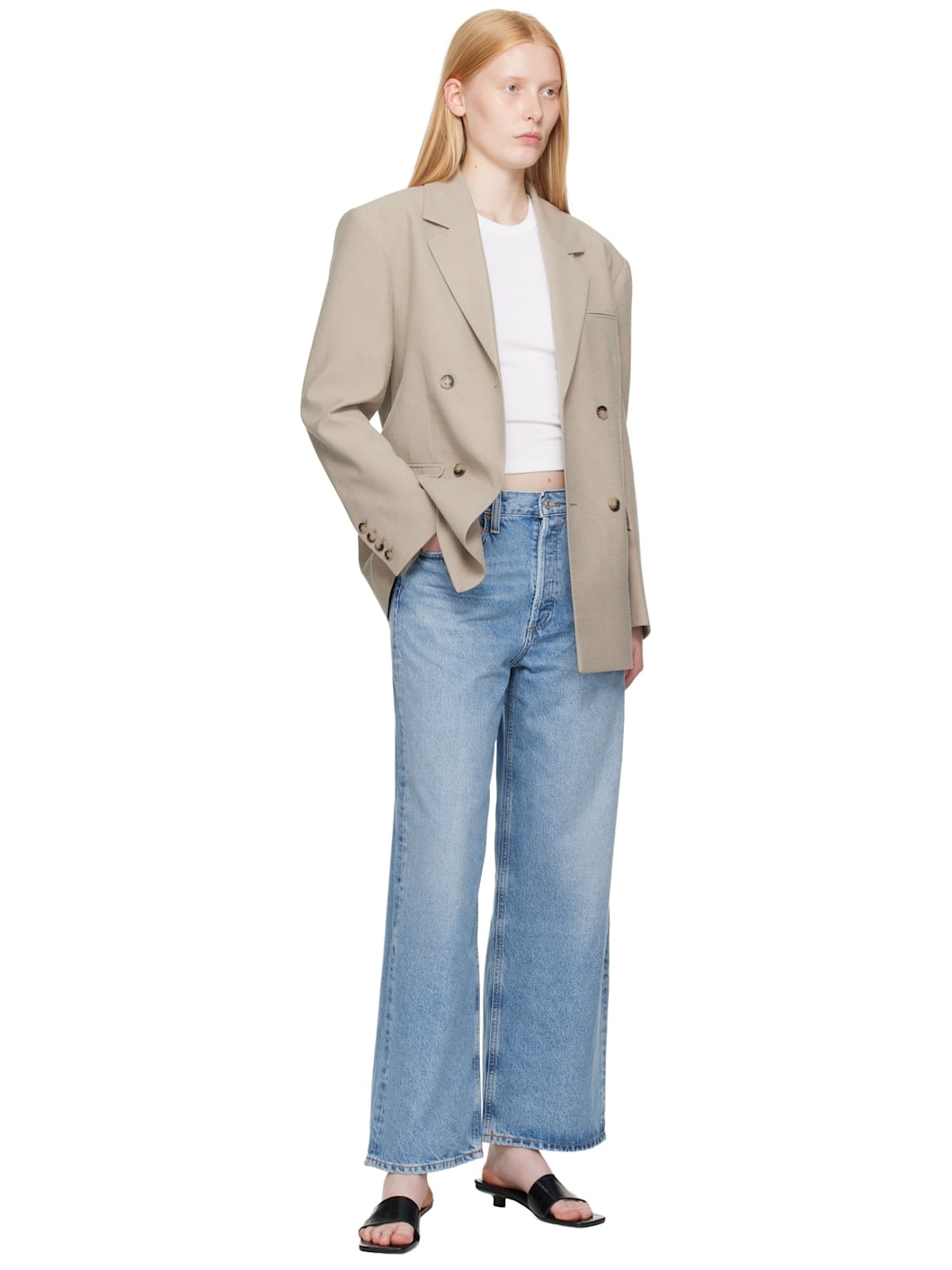 Blue Low Slung Baggy Jeans - 4