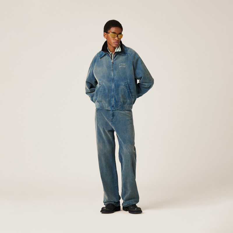 Miu Miu Washed corduroy blouson jacket outlook
