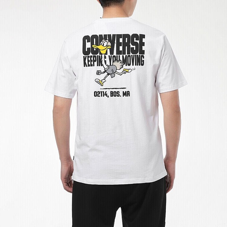 Converse Alphabet Cartoon Printing Sports Short Sleeve White 10021124-A02 - 4
