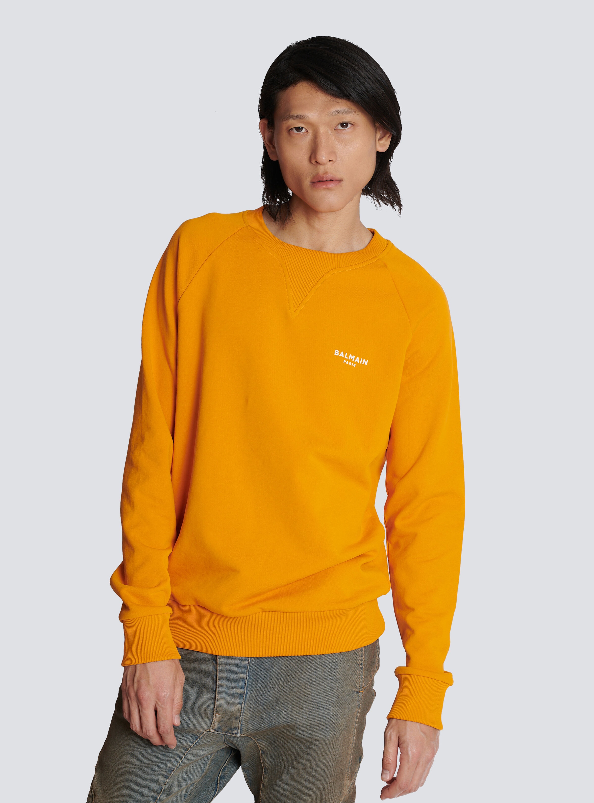 Balmain logo print sweatshirt in eco-responsible cotton - 6