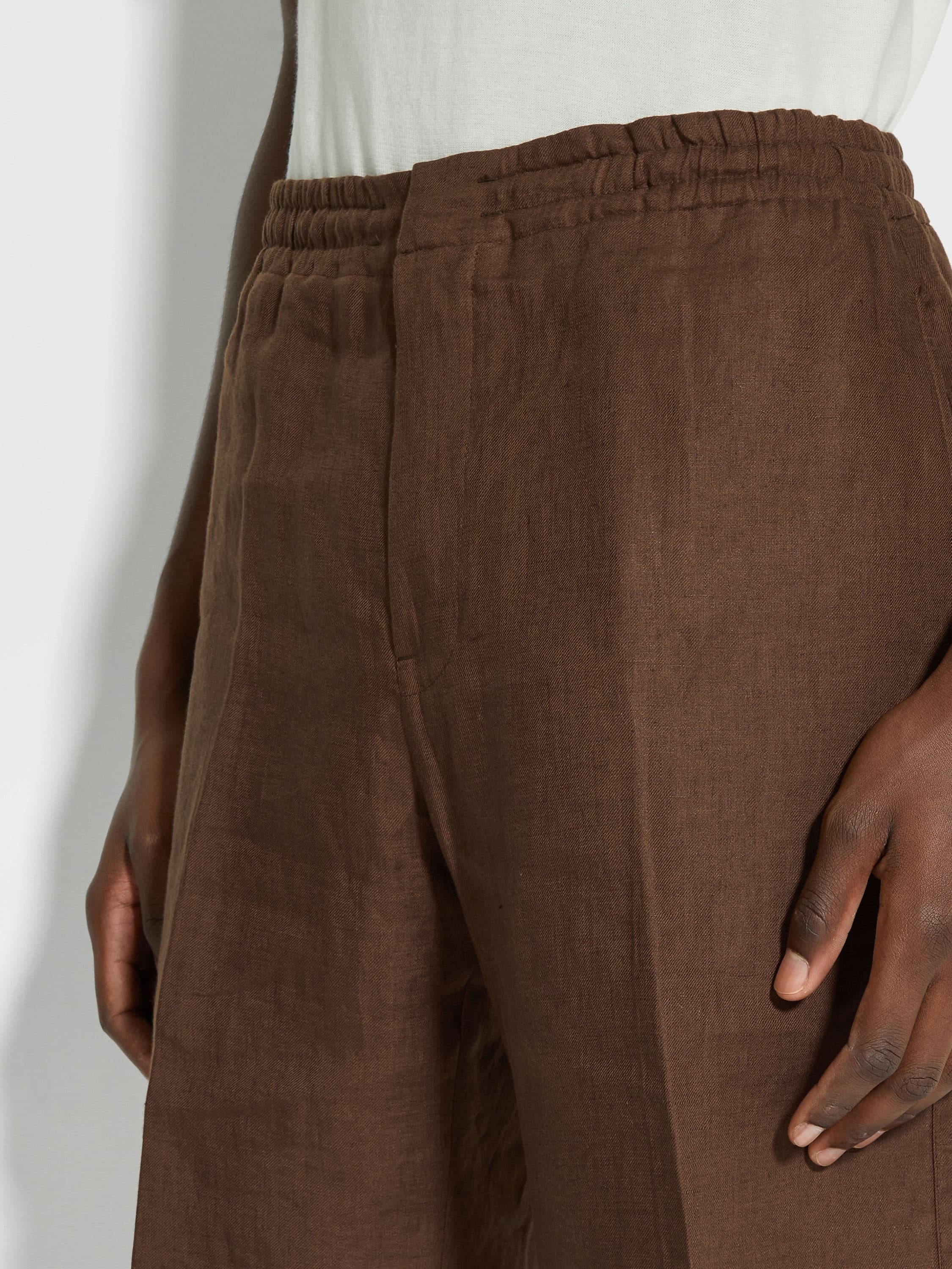 BROWN OASI LINO SHORT PANTS - 2