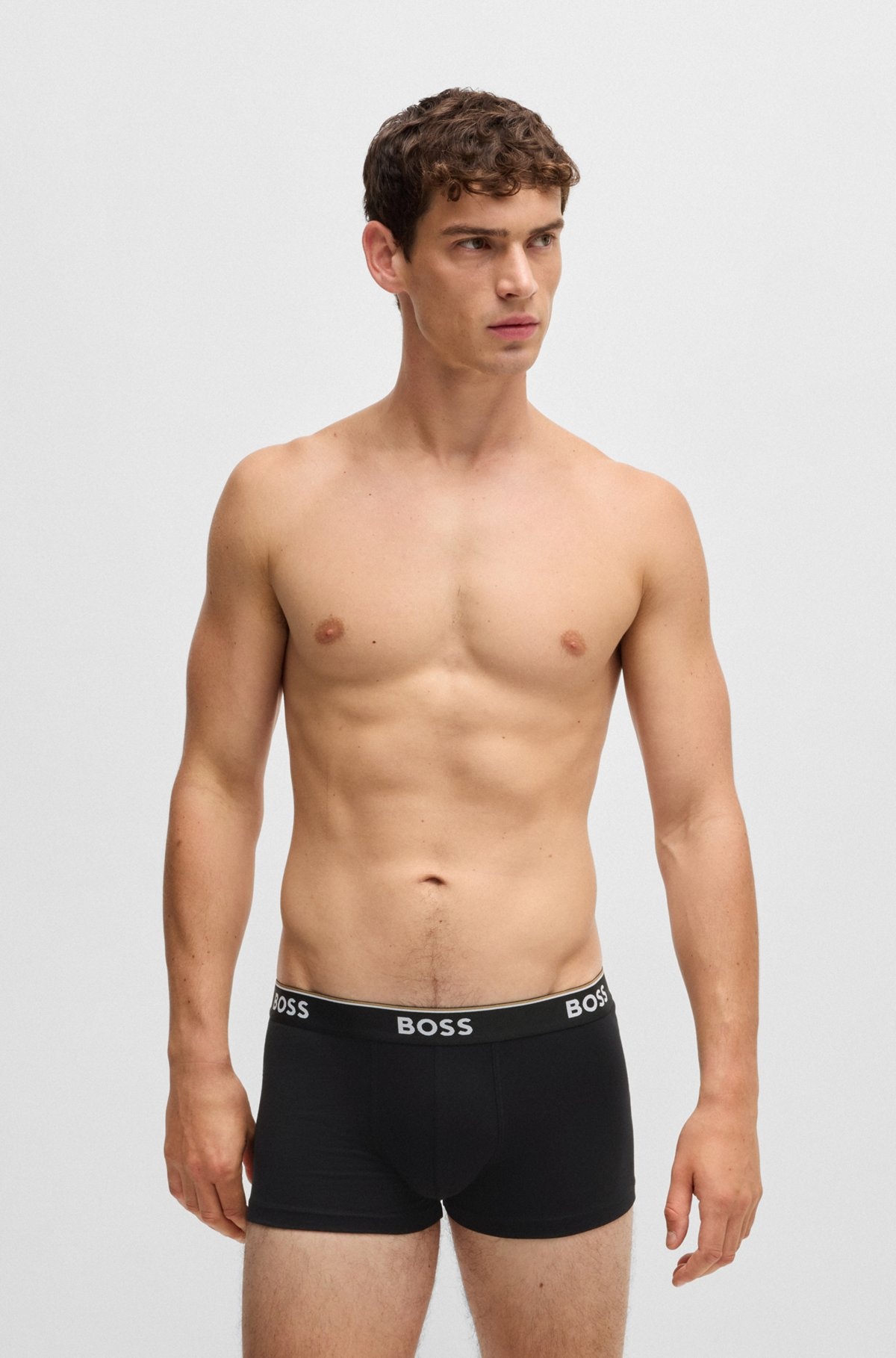THREE-PACK OF STRETCH-COTTON TRUNKS WITH LOGO WAISTBANDS - 6