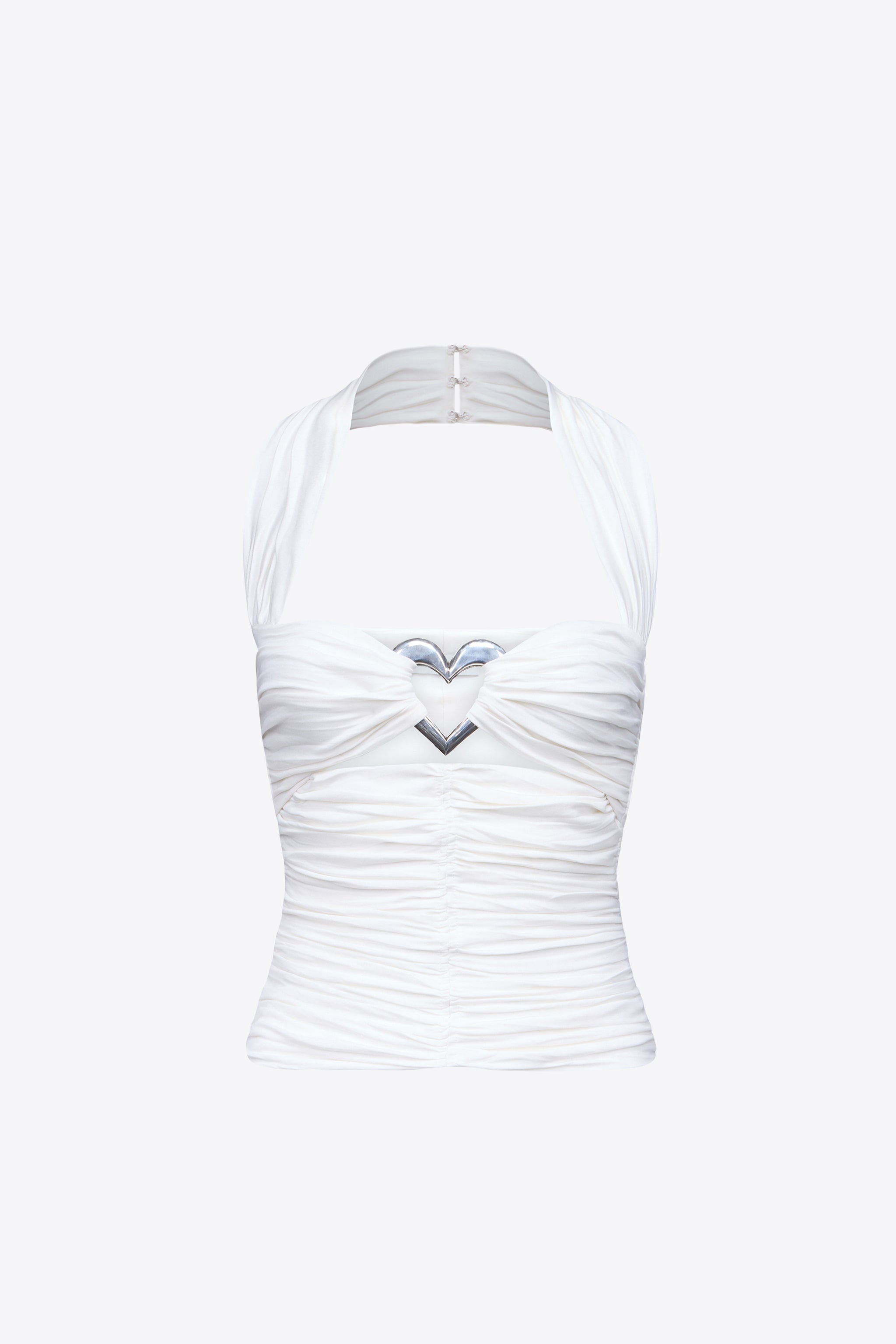 HEART RUCHED HALTER TOP - 1