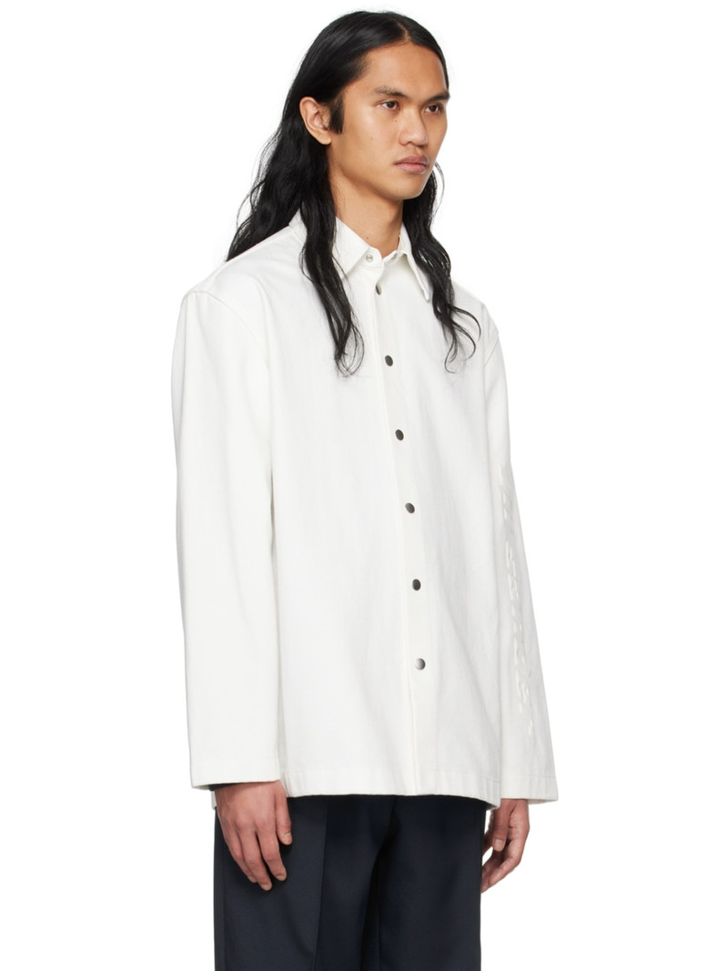 White Embossed Denim Shirt 2