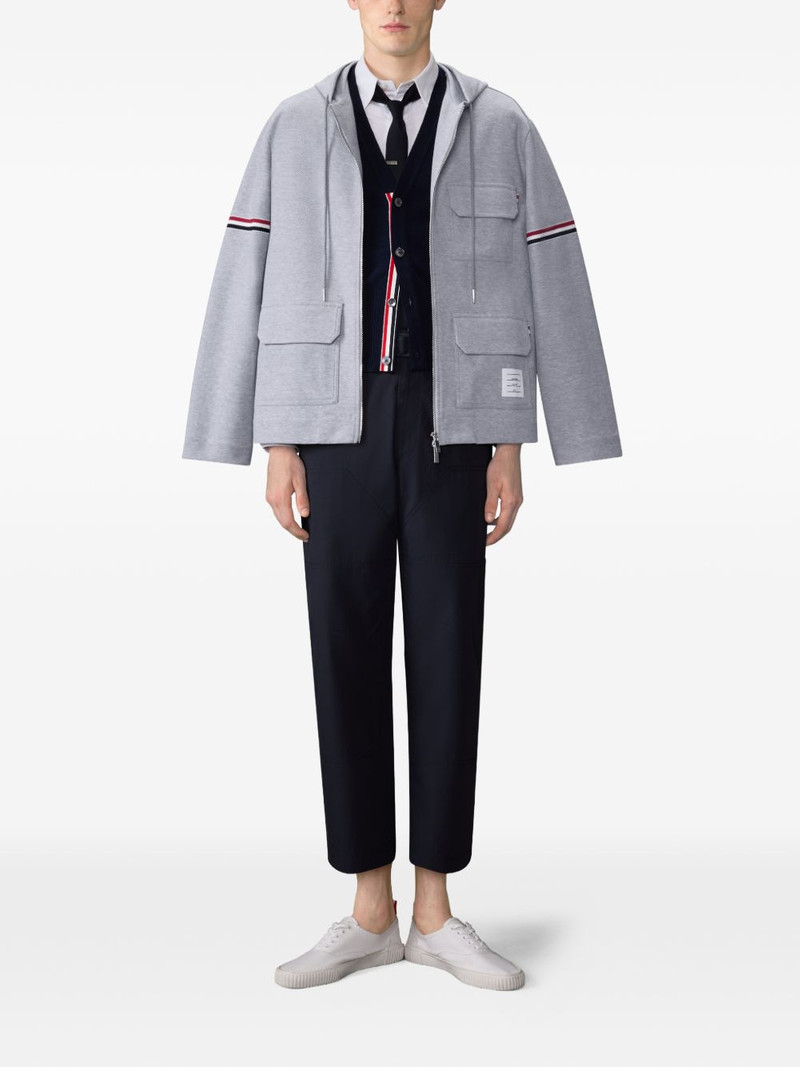 Thom Browne zip-fastening hooded jacket outlook