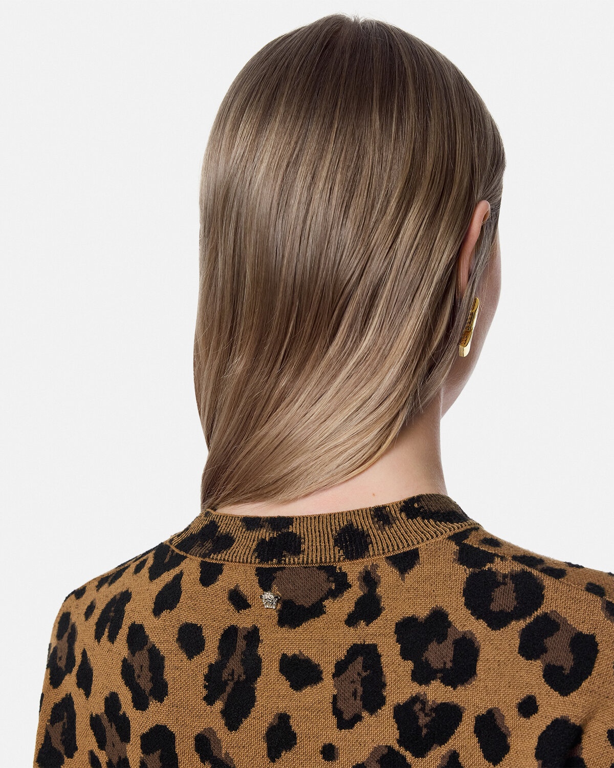 Leopard Jacquard Knit Oversized Sweater - 3