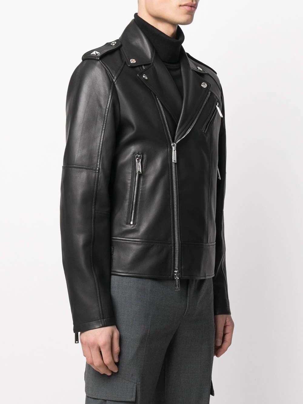 leather biker jacket - 3