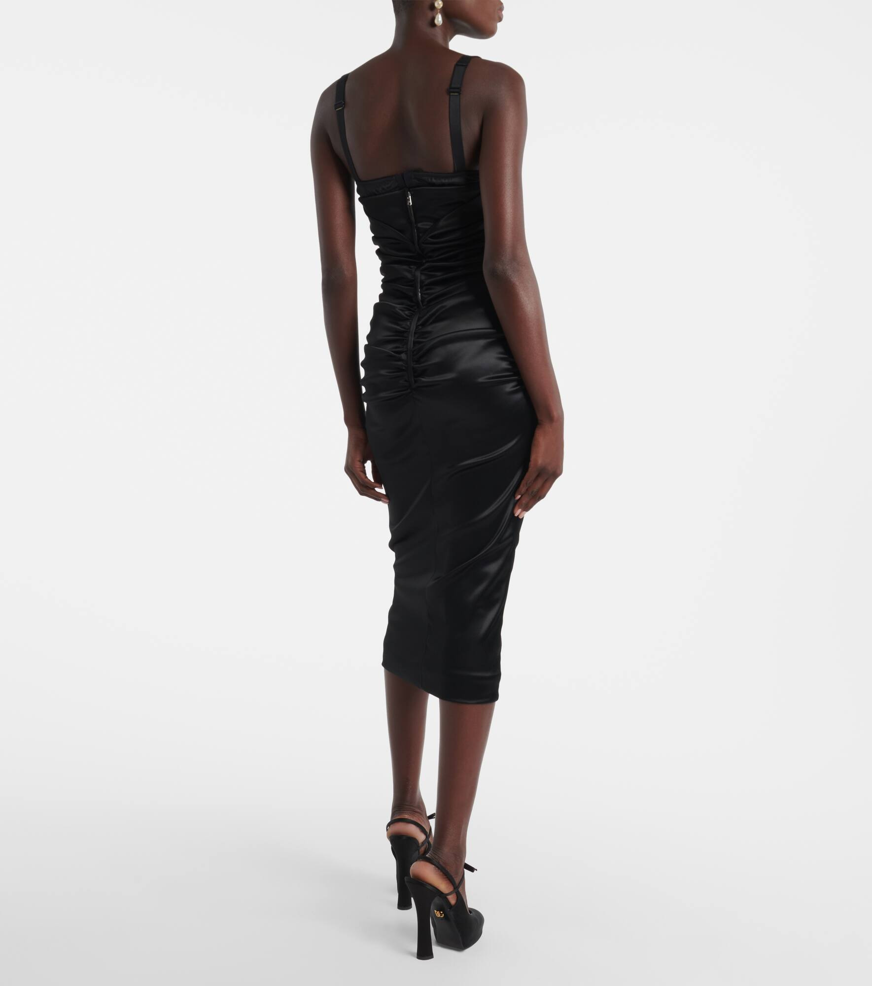 Ruched satin bustier dress - 3