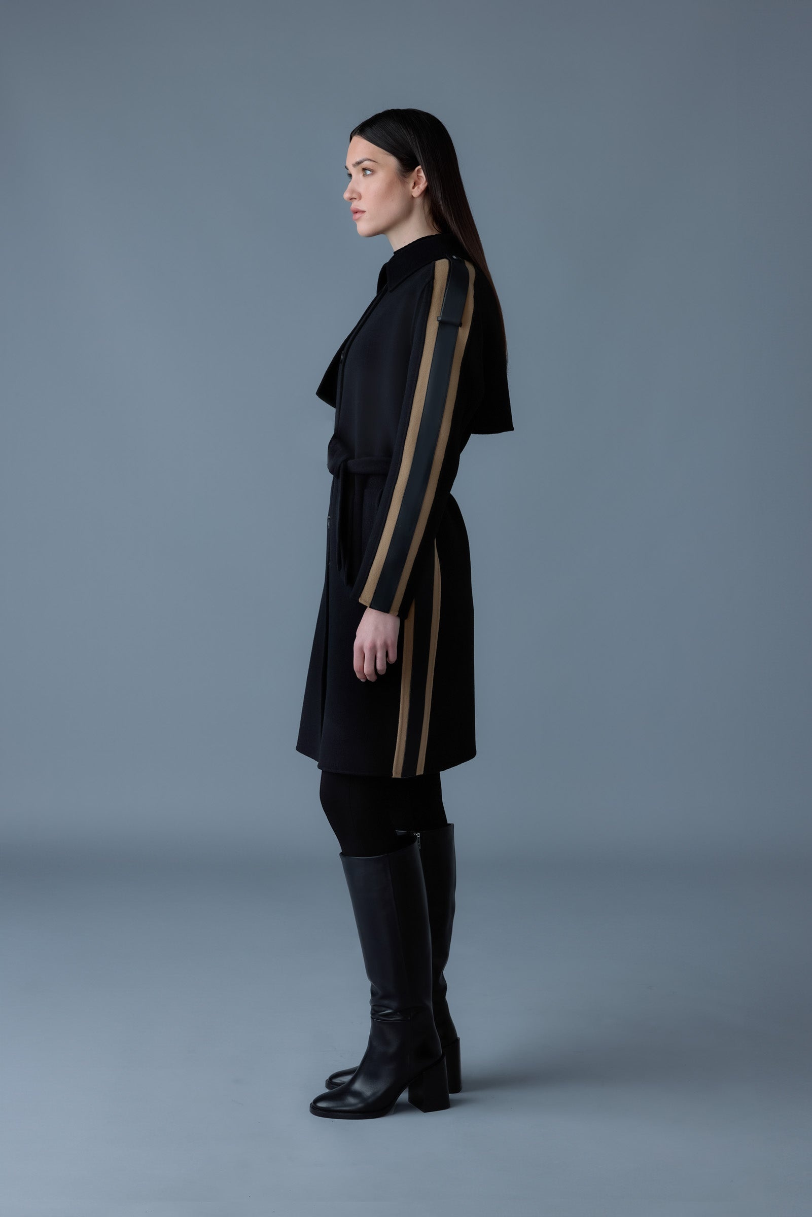 ALIZA Double-face wool stripe trench coat - 3