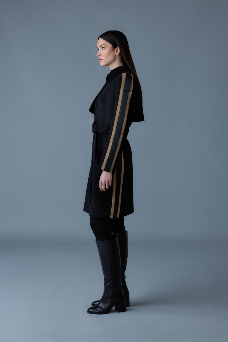 ALIZA Double-face wool stripe trench coat 3