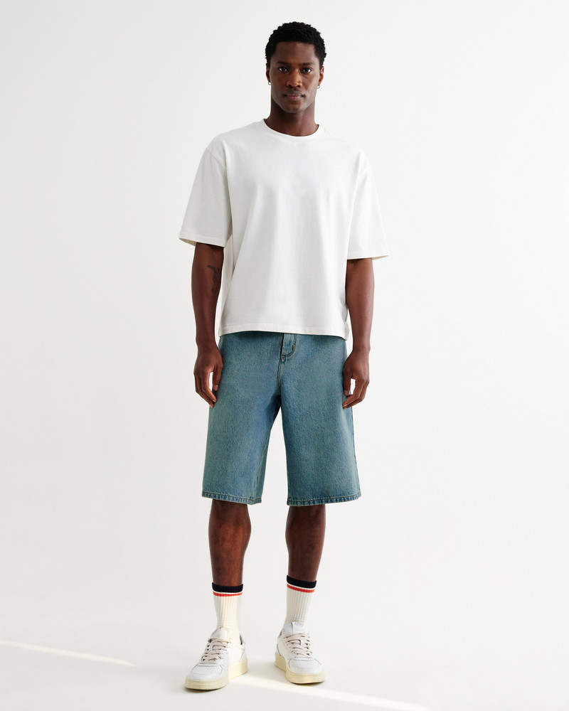 Wax London Luca - Vintage Blue Organic Cotton Denim Shorts outlook