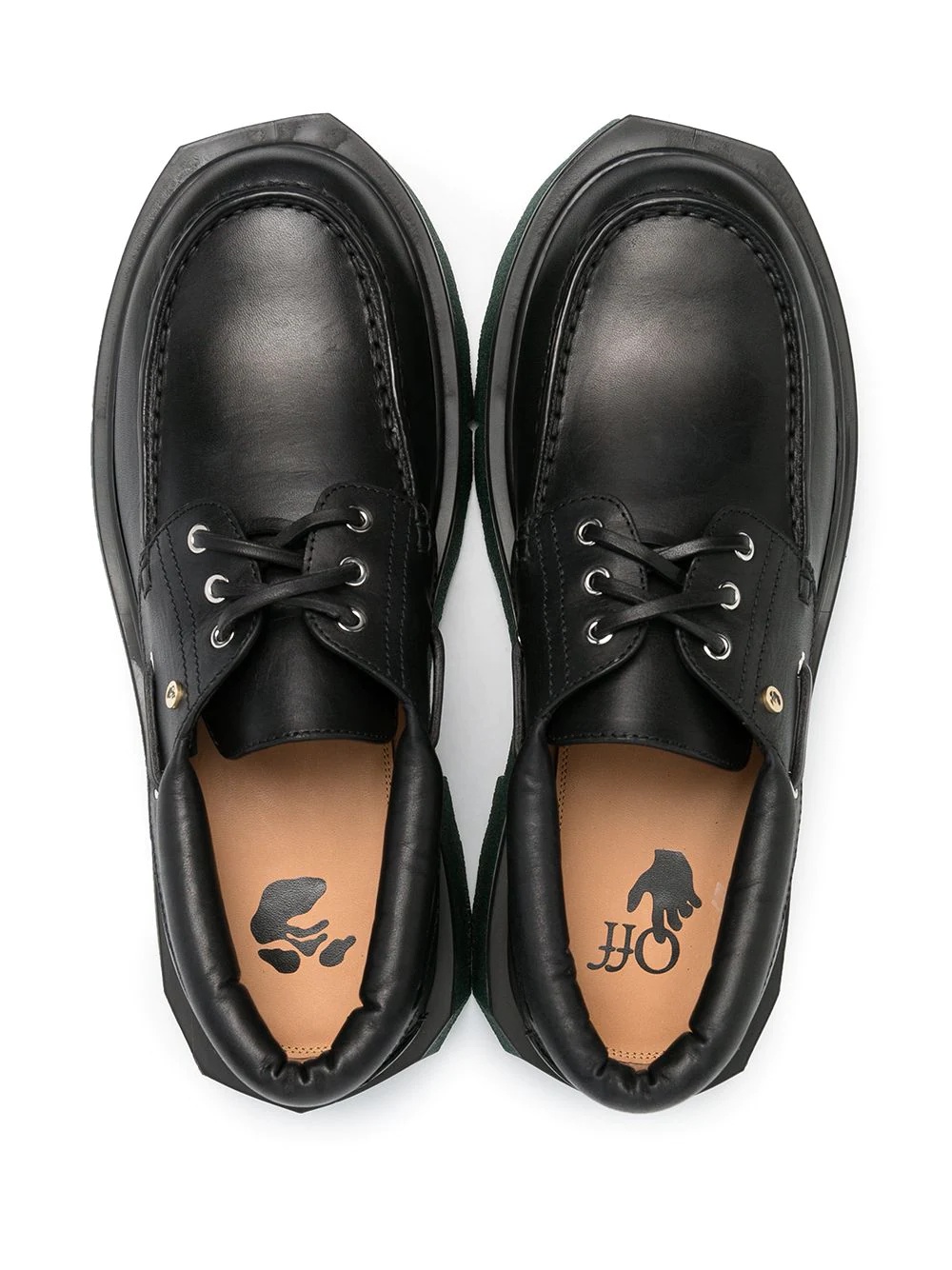 sponge boat lace-up shoes - 4