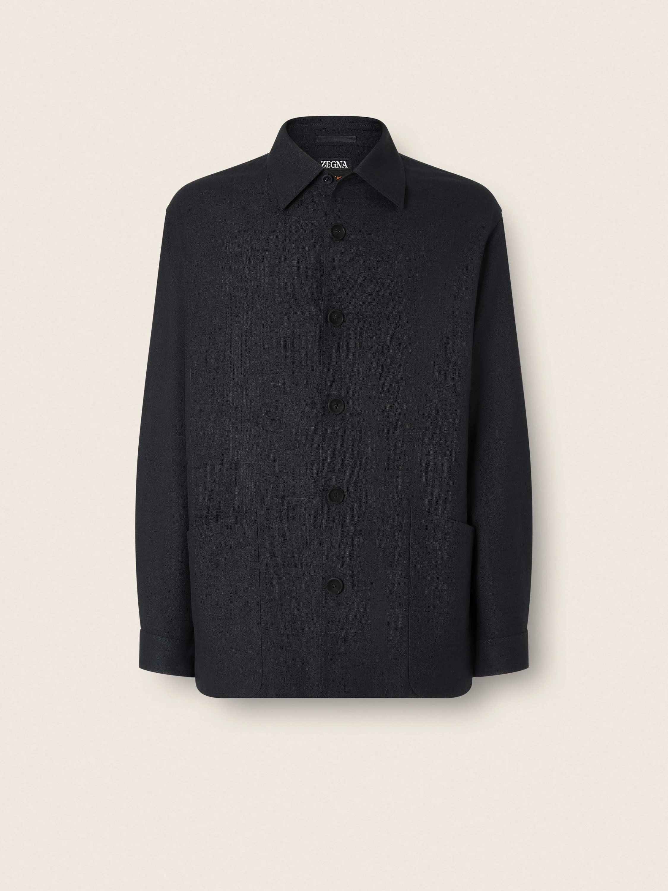 BLACK SILK OVERSHIRT - 1