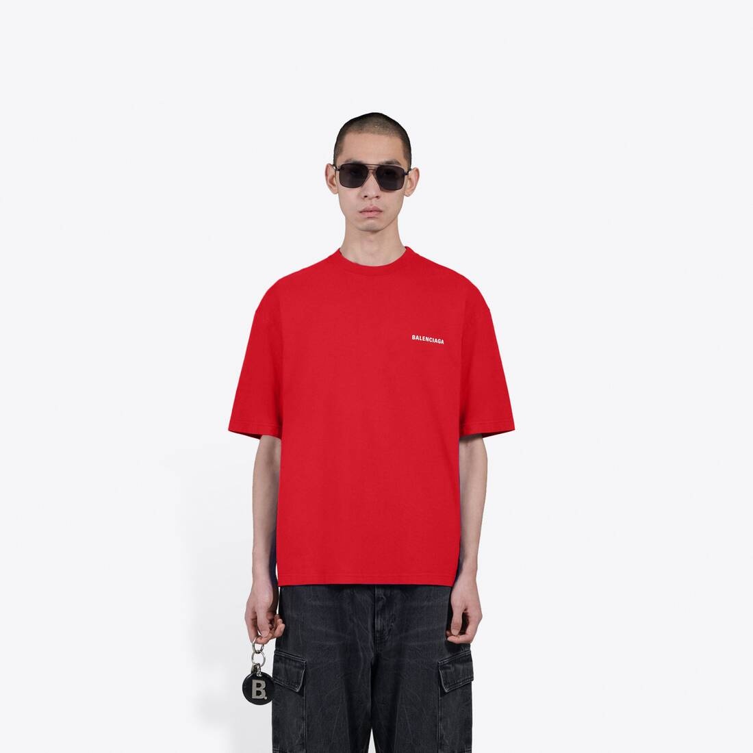 Men's Logo Medium Fit T-shirt in Red/white - 3