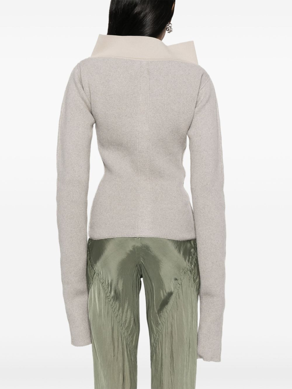 high-neck extra long-sleeves jumper - 4