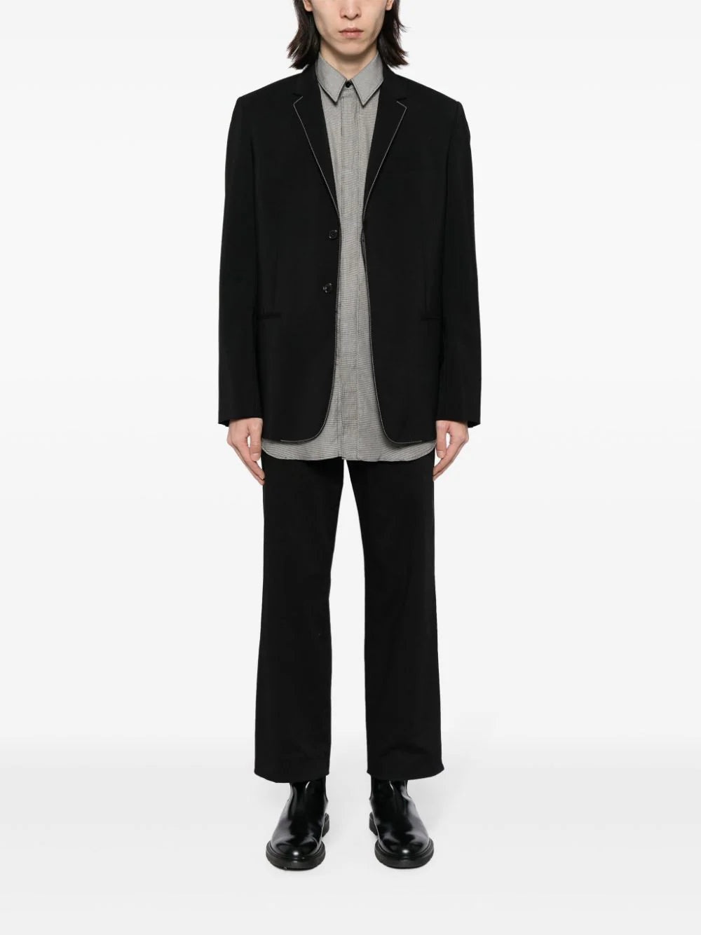 FINE-CHECK COTTON BLEND SHIRT - 2