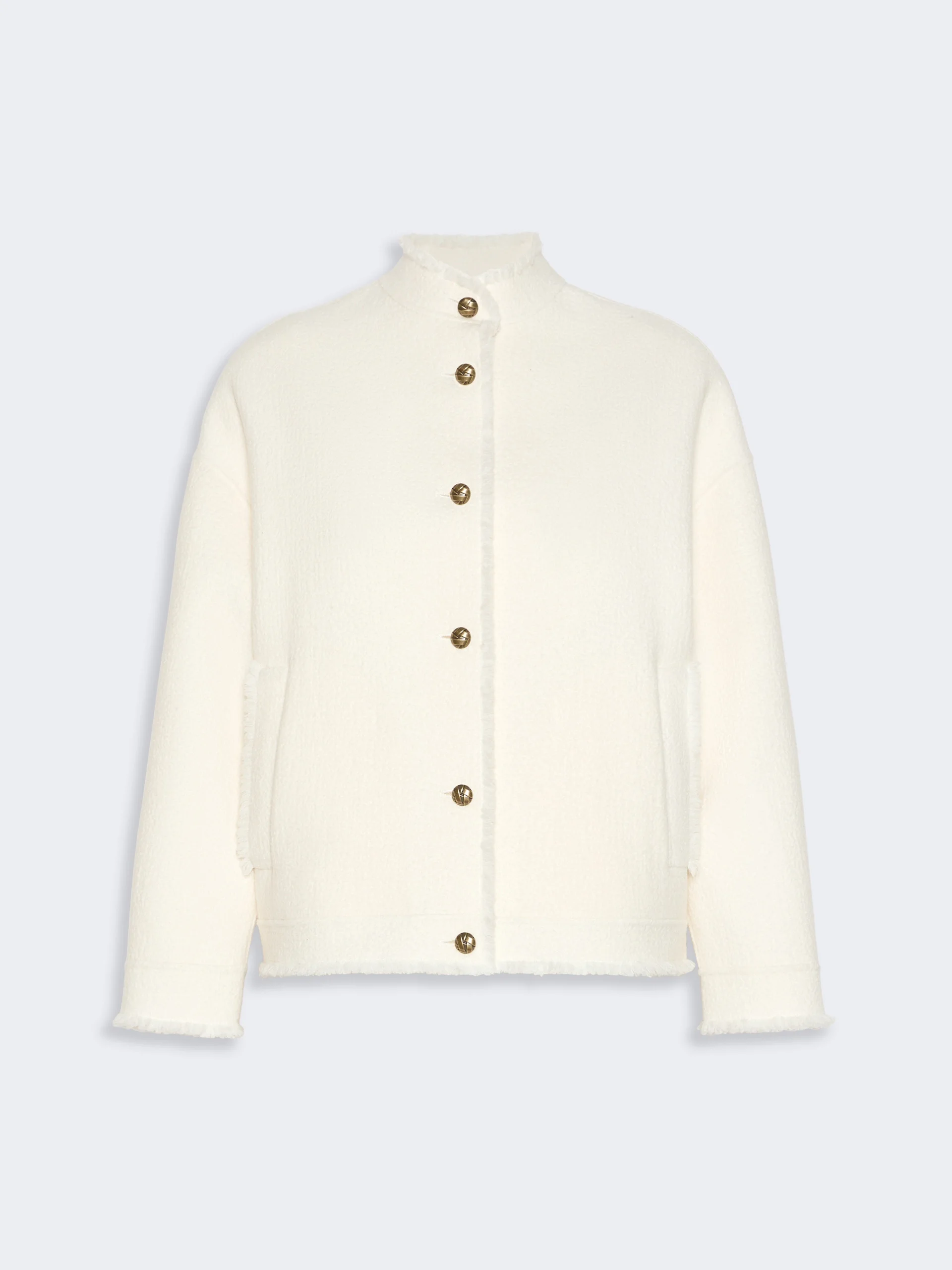 PALMIZI Double jersey wool bomber jacket - WHITE - 1