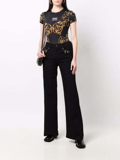 VERSACE JEANS COUTURE buckle-detail flared trousers outlook