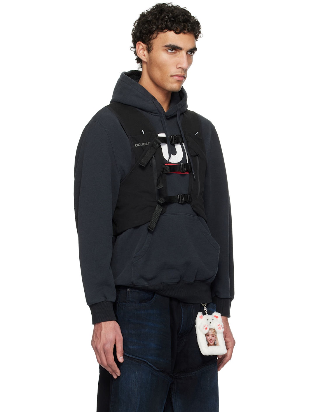 Black Trail Vest Hoodie - 2