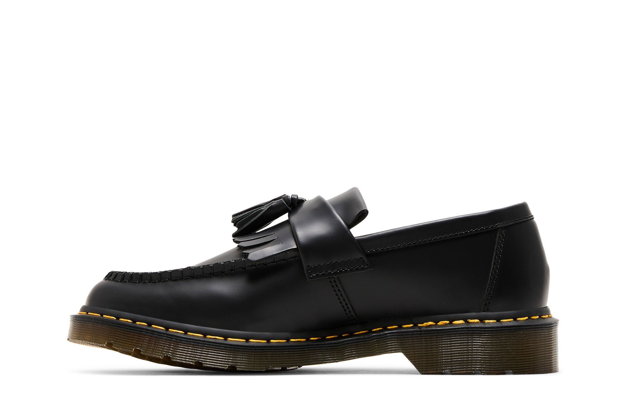 Adrian Yellow Stitch Leather Tassel Loafer 'Black' - 3
