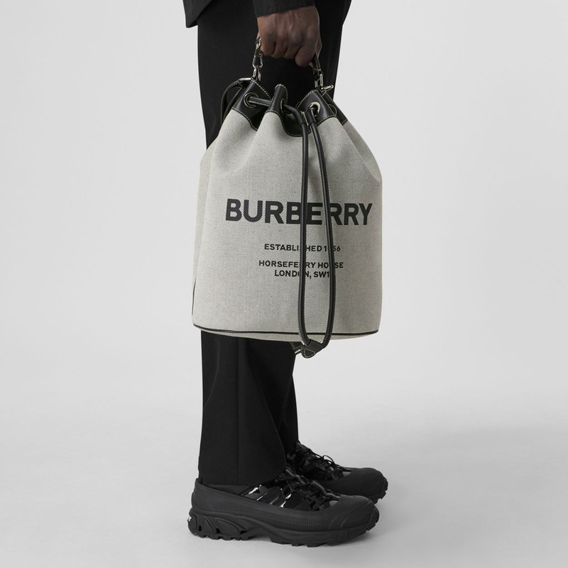 Horseferry Print Cotton Canvas Drawcord Tote 9