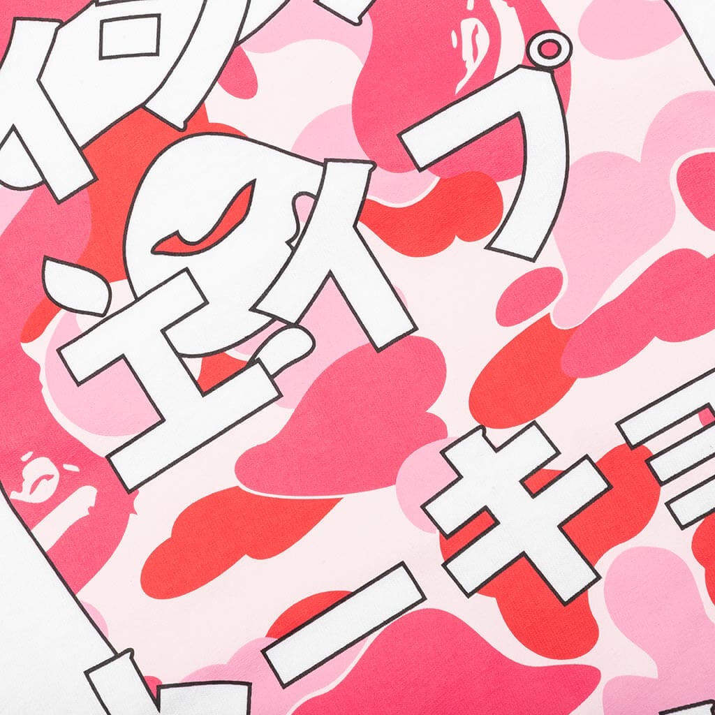 ABC CAMO JAPANESE LETTERS L/S TEE - WHITE/PINK - 3