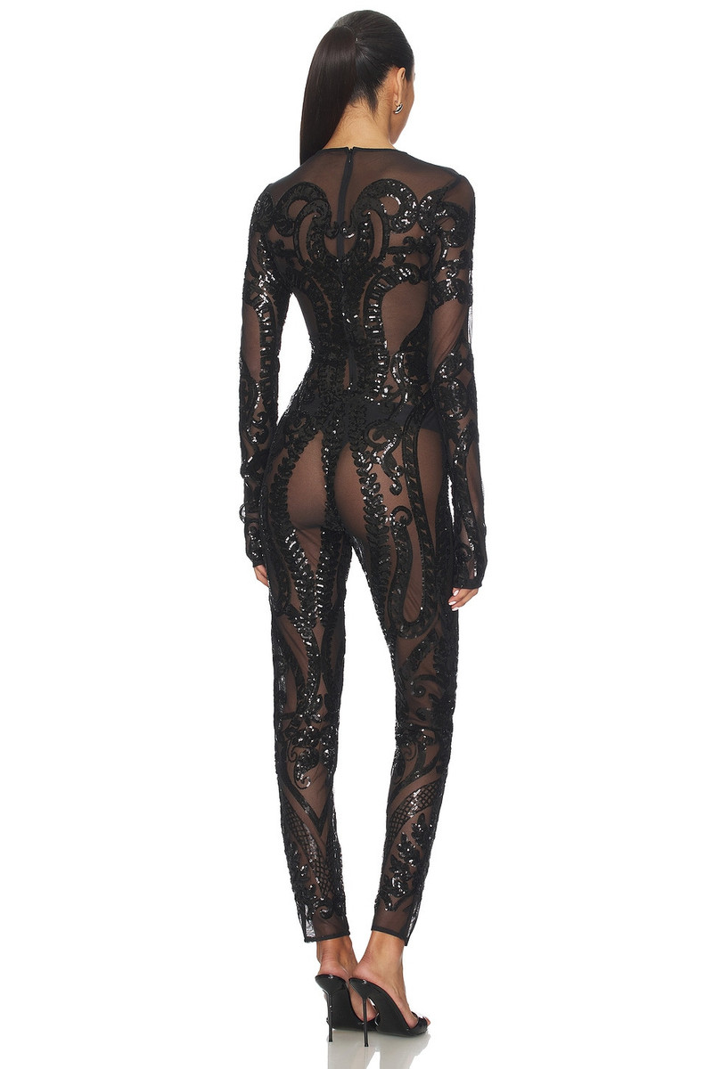 NORMA KAMALI Long Sleeve Crew Neck Catsuit outlook