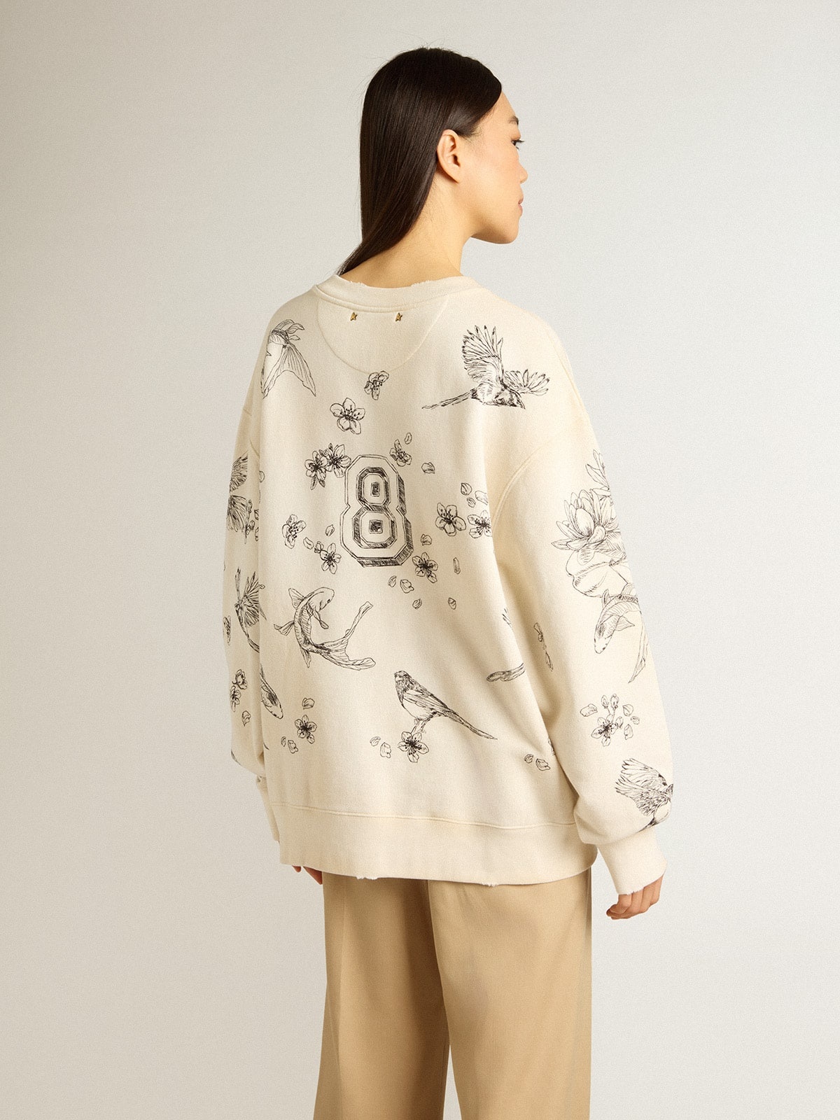 Aged white CNY sweatshirt - 8