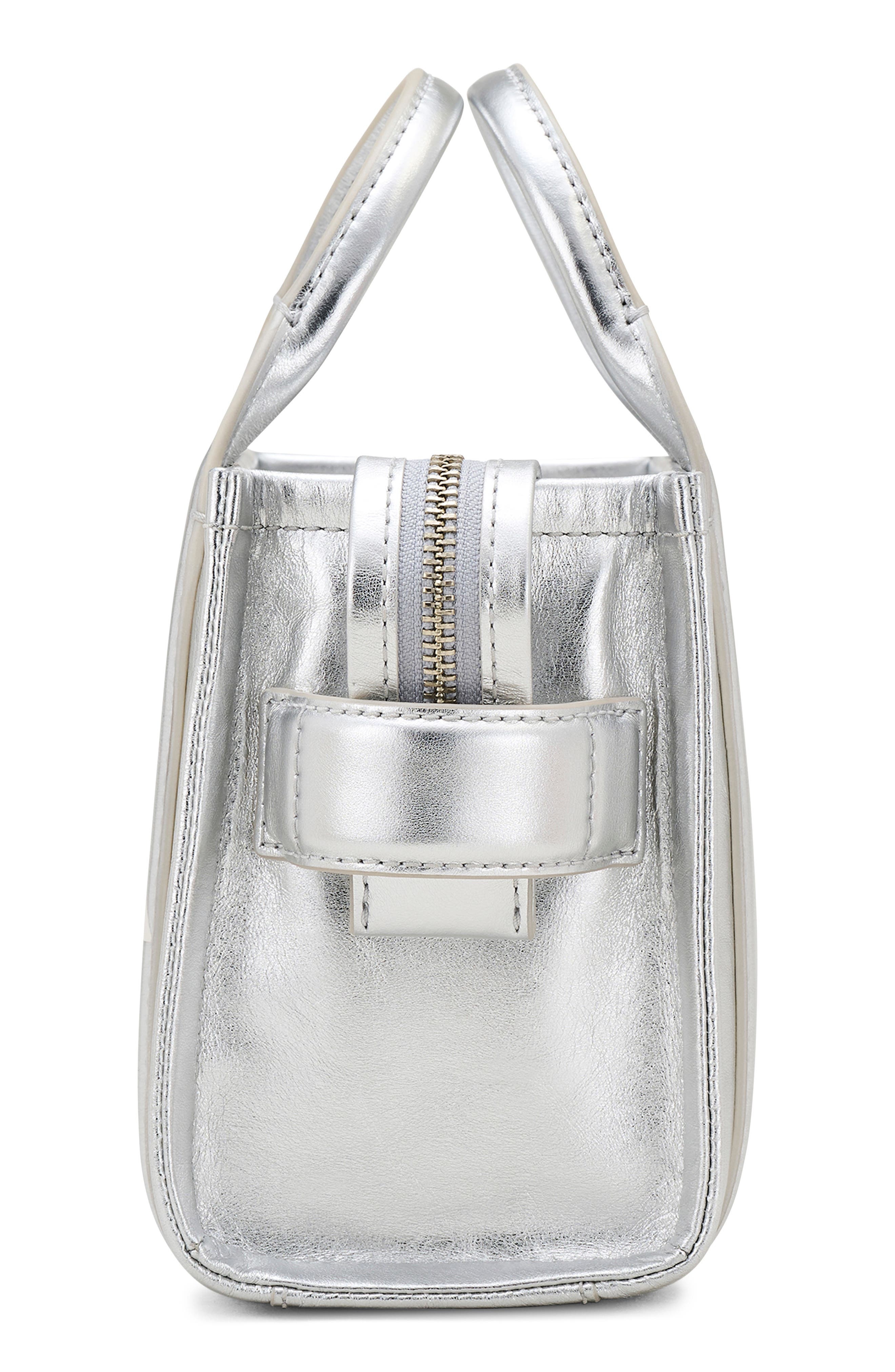 Marc Jacobs The Crossbody Metallic Leather Tote in Metallic Silver at Nordstrom - 5