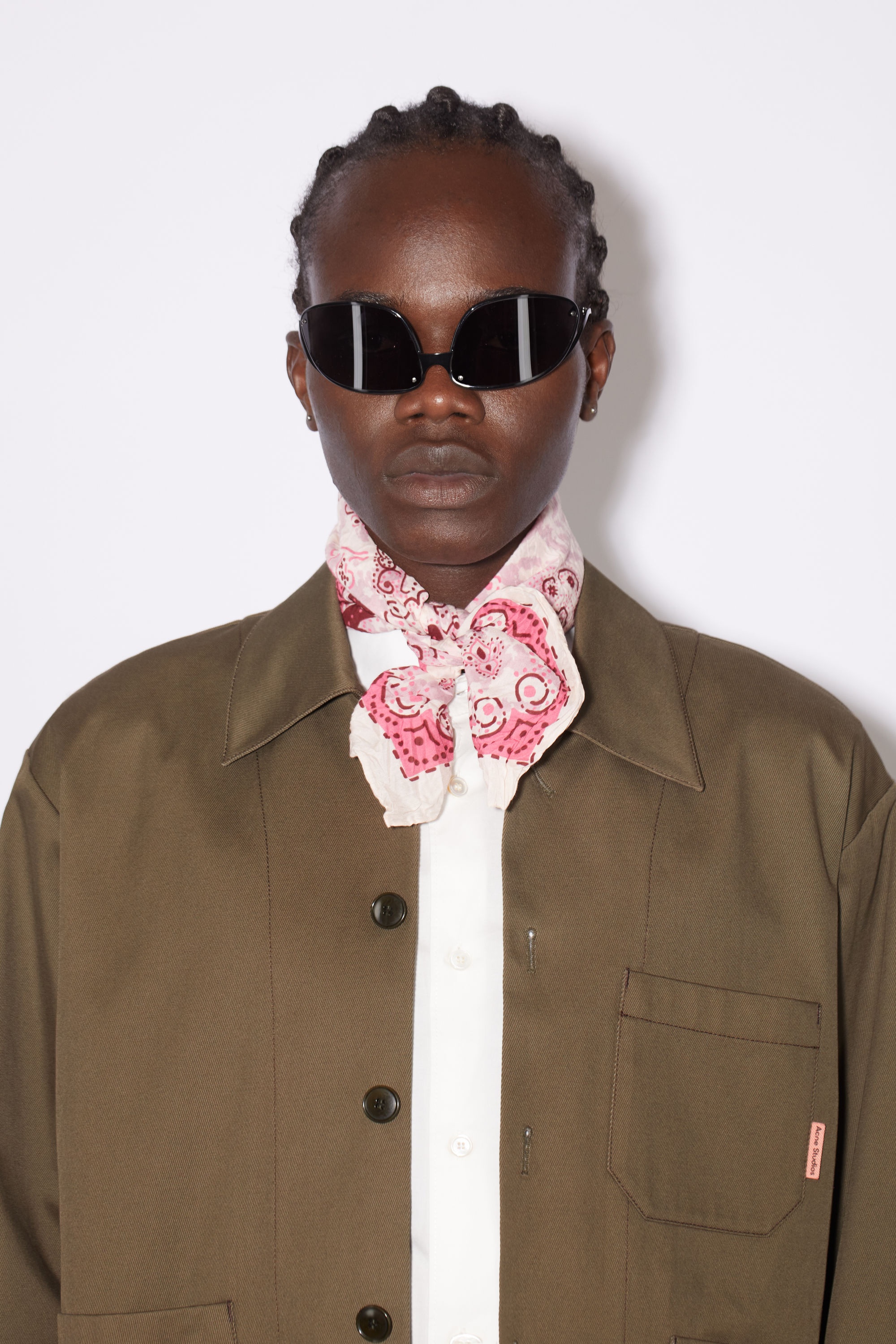 Cotton-silk scarf - Blush pink/bright pink - 3