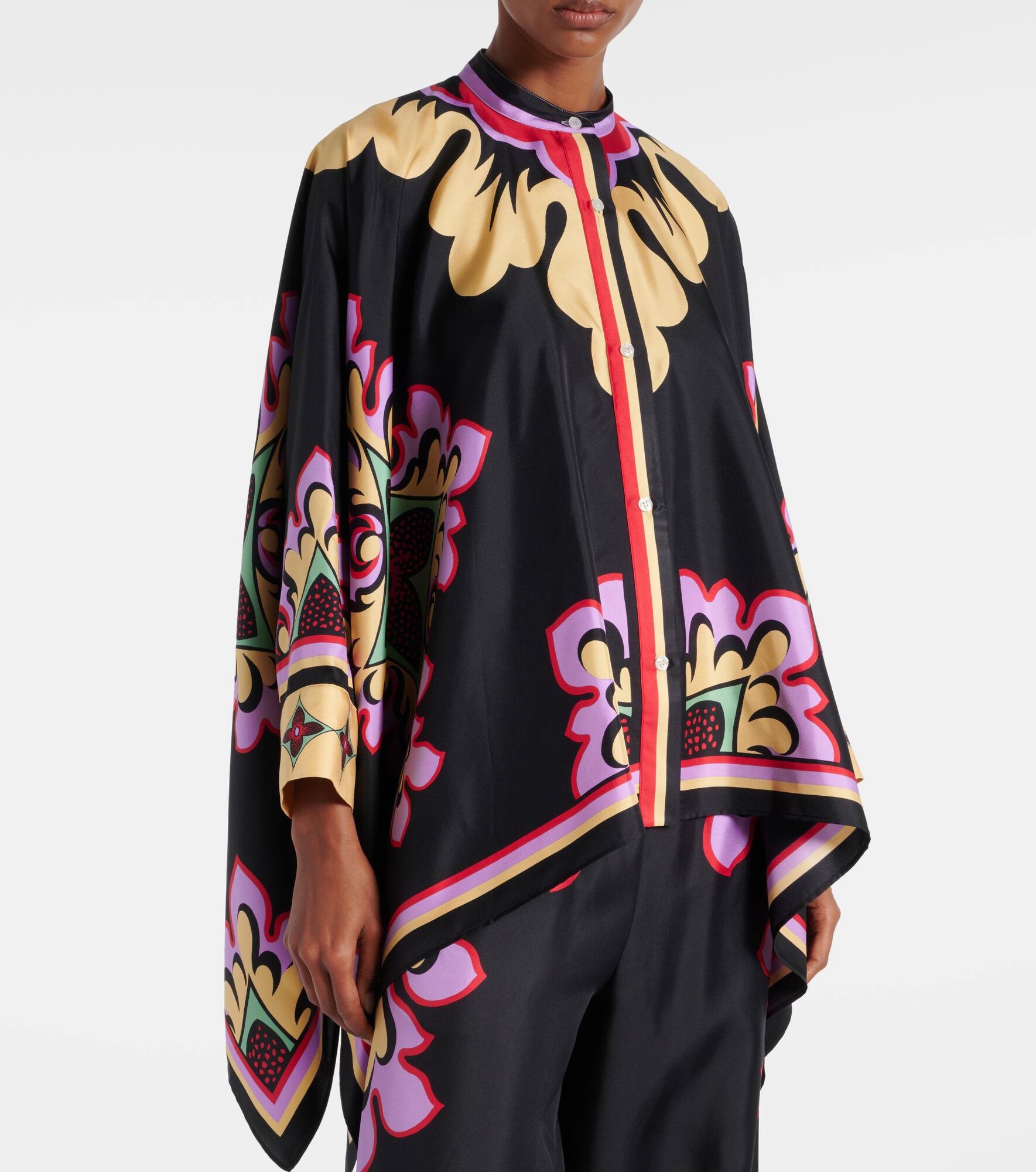 Foulard printed silk blouse - 6