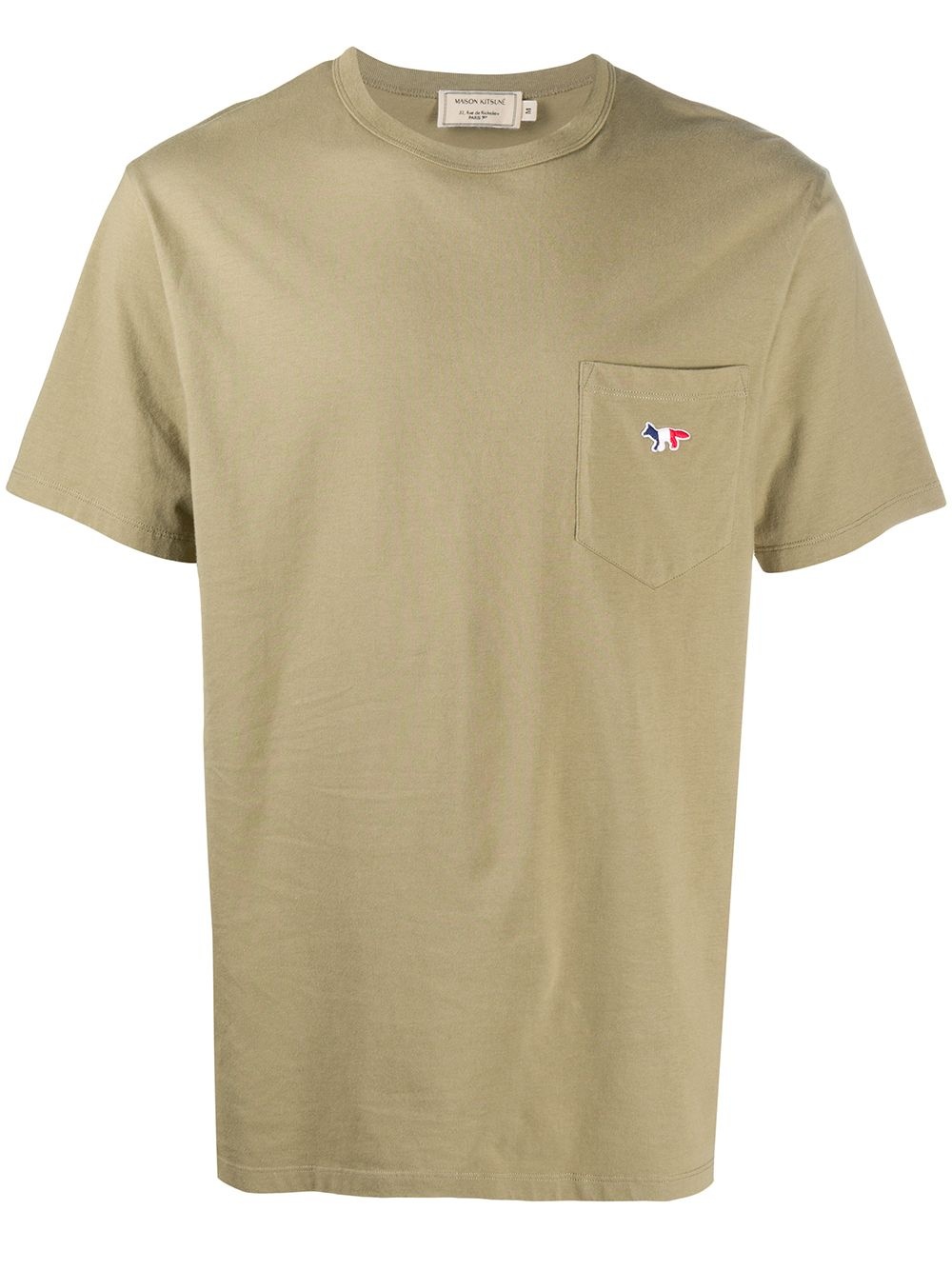 crew neck patch pocket T-shirt - 1